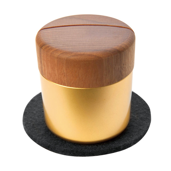 ミニ骨壷|ピクチュアリ・シリンダ|ゴールド(真鍮製・写真立てタイプ )（日本製）