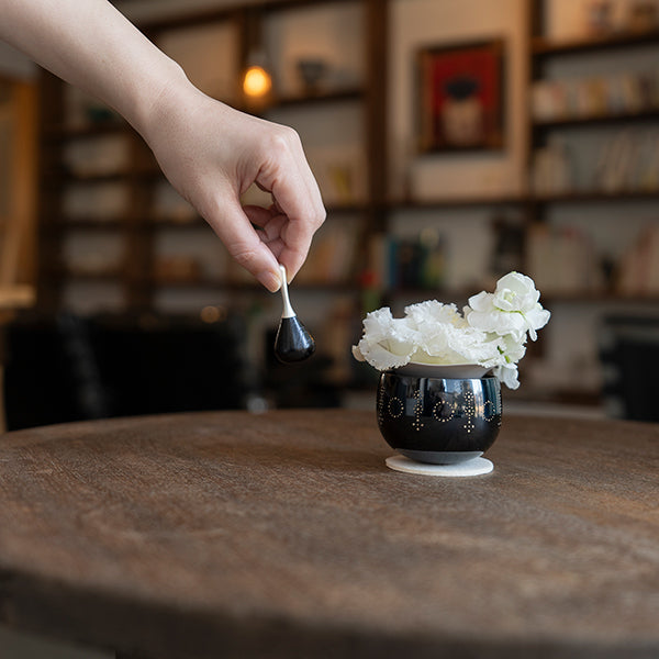 おりん|虹シリーズ|リンドルRINDLE・柄入り(墨色)|おりん・ローソク立て(日本製)