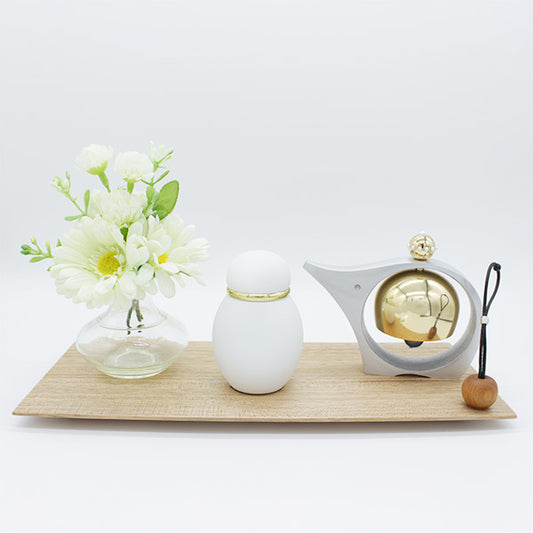 骨壷なし|小さな祈りのステージ(飾り台ナチュラルセット)お名前刻印サービス付き