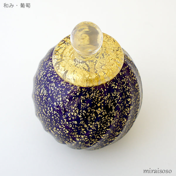 ミニ骨壷|SHINシン・和み葡萄|ガラス製（日本製）