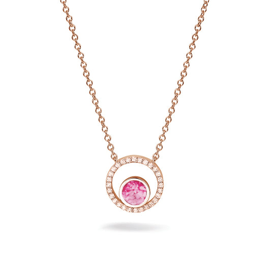 遺骨ペンダント|SeeYouラウンドペンダント ピンクゴールド|シルバー925 UVレジン