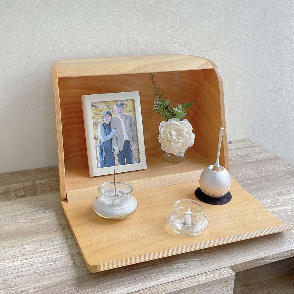 ミニ仏壇セット|やさしい時間・祈りの手箱|ナチュラル (チェリンセット