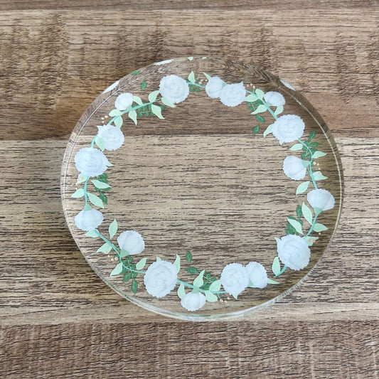 アクリルステージ・ホワイトフラワー(花柄)・単品販売