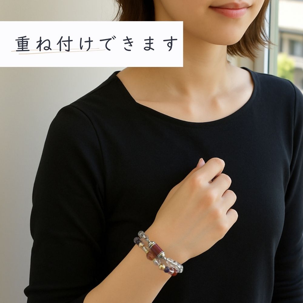 遺骨ブレスレット|カロート念珠・ワイヤータイプ(水晶)(日本製)