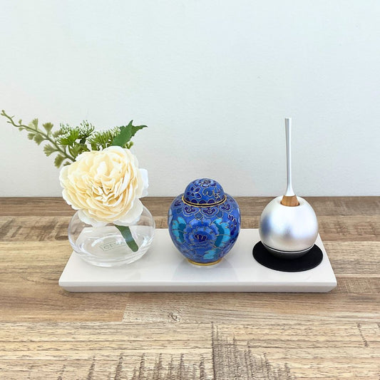 ミニ仏壇セット|祈りのステージ風・飾り台「卯の花」七宝セット|お名前刻印サービス付き