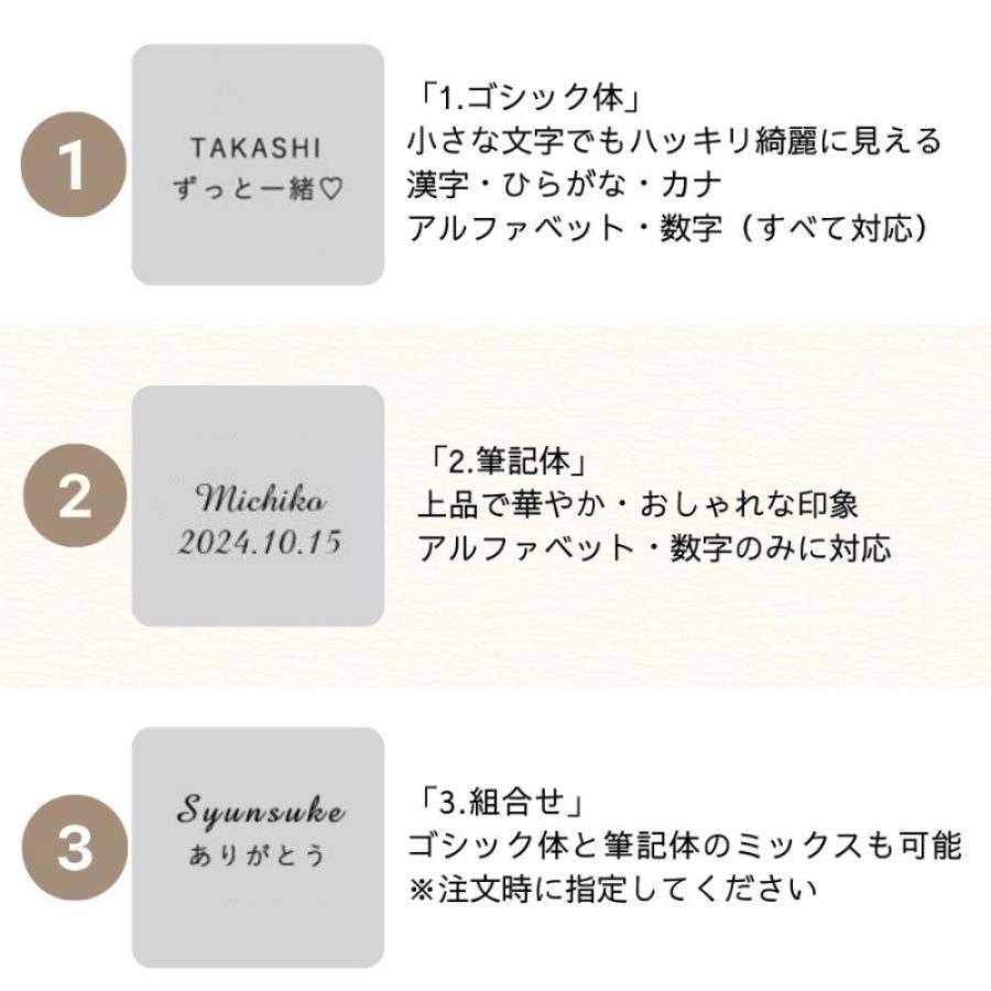 字体が選べます(筆記体を選べるのは、数字と、アルファベット(英語)のみです。)