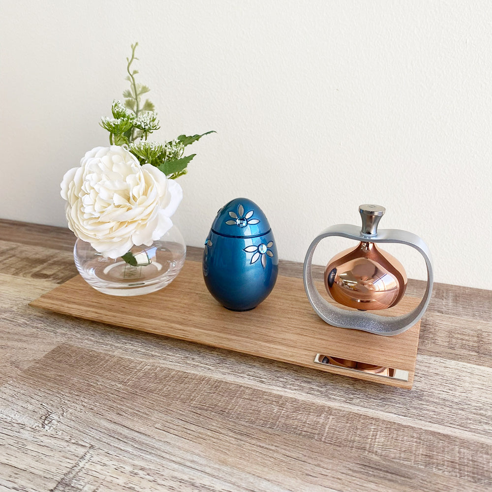 ミニ骨壷|グランブルー|シャインフラワー(真鍮製)