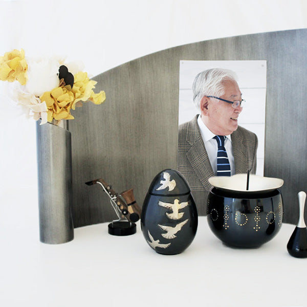 ミニ骨壷|グランブルー|ピース(真鍮製)