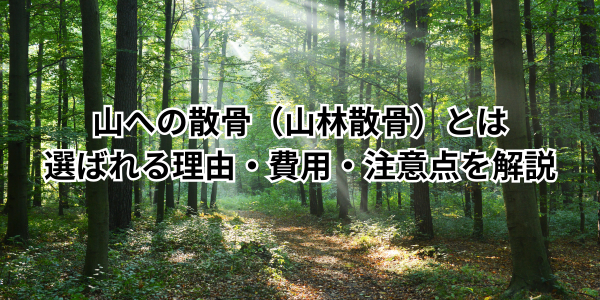 山への散骨（山林散骨）とは｜選ばれる理由・費用・注意点を解説