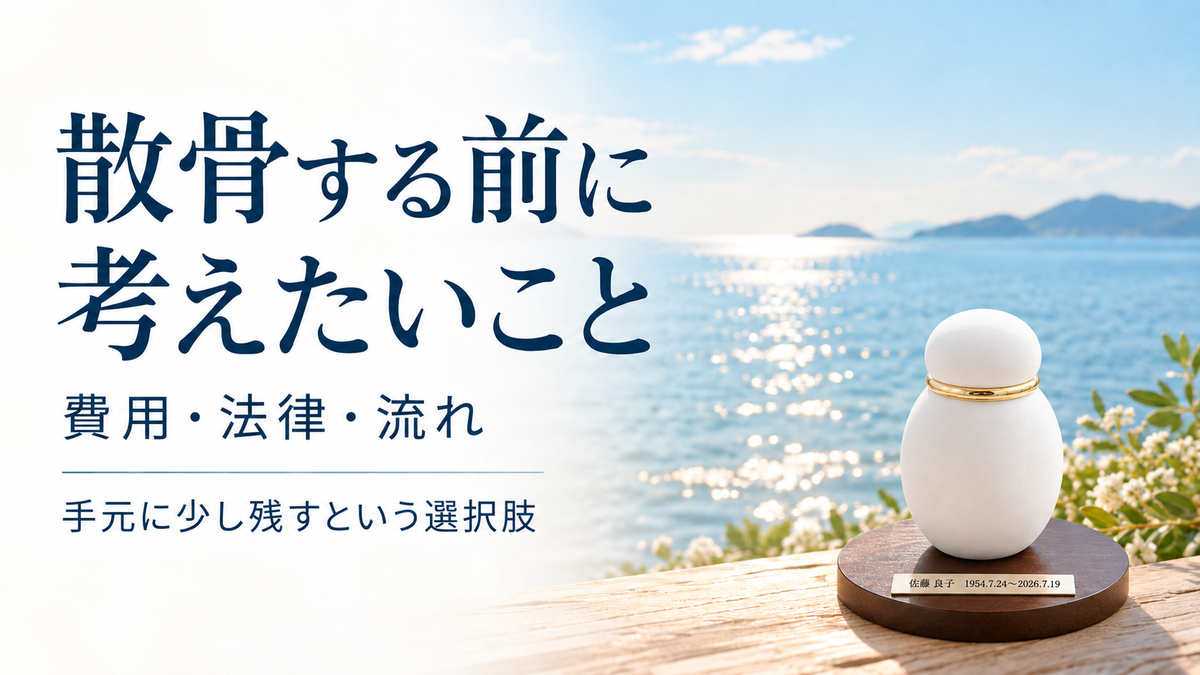 散骨する前に考えたいこと｜費用・法律・流れと遺骨を手元に残す選択肢