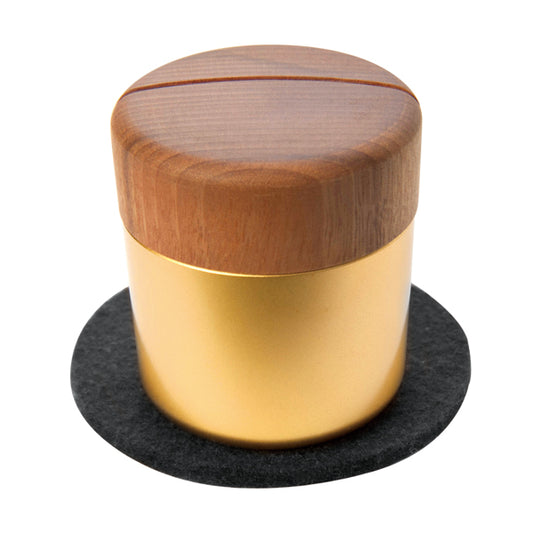 ミニ骨壷|ピクチュアリ・シリンダ|ゴールド(真鍮製・写真立てタイプ )