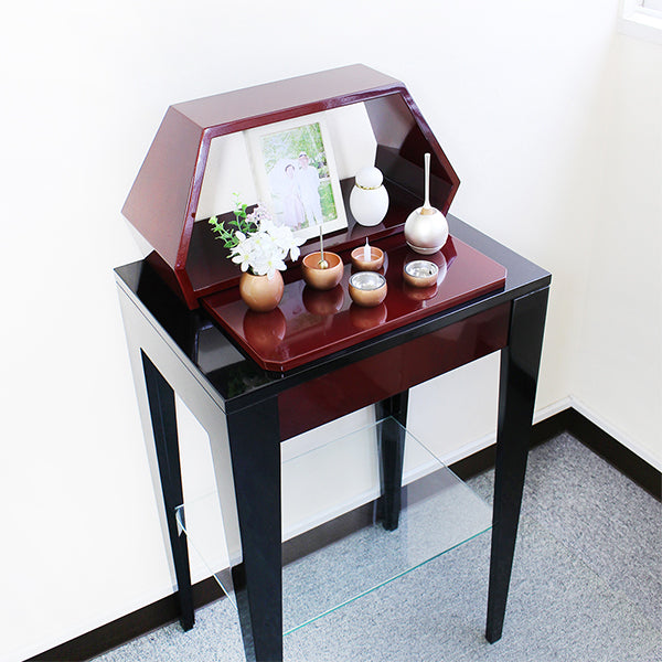 五具足|仏具5点セット|ミニミニ仏具・ピンク(花立・火立・香炉・茶湯器・仏飯器)（日本製）
