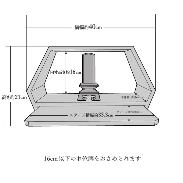 ミニ仏壇|祈りのステージ風・茜(漆塗り)（日本製）