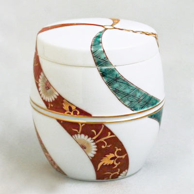 ミニ骨壷|有田焼の骨壷・色絵結び（日本製）