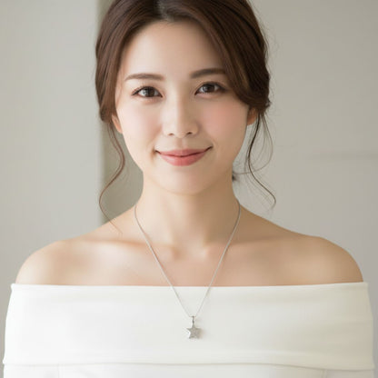 遺骨ペンダント|星(ホワイトゴールド14金)（日本製）