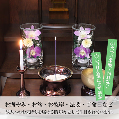 ギフト お供え お悔やみ 進物|お線香セット(お線香とグラスフラワー)