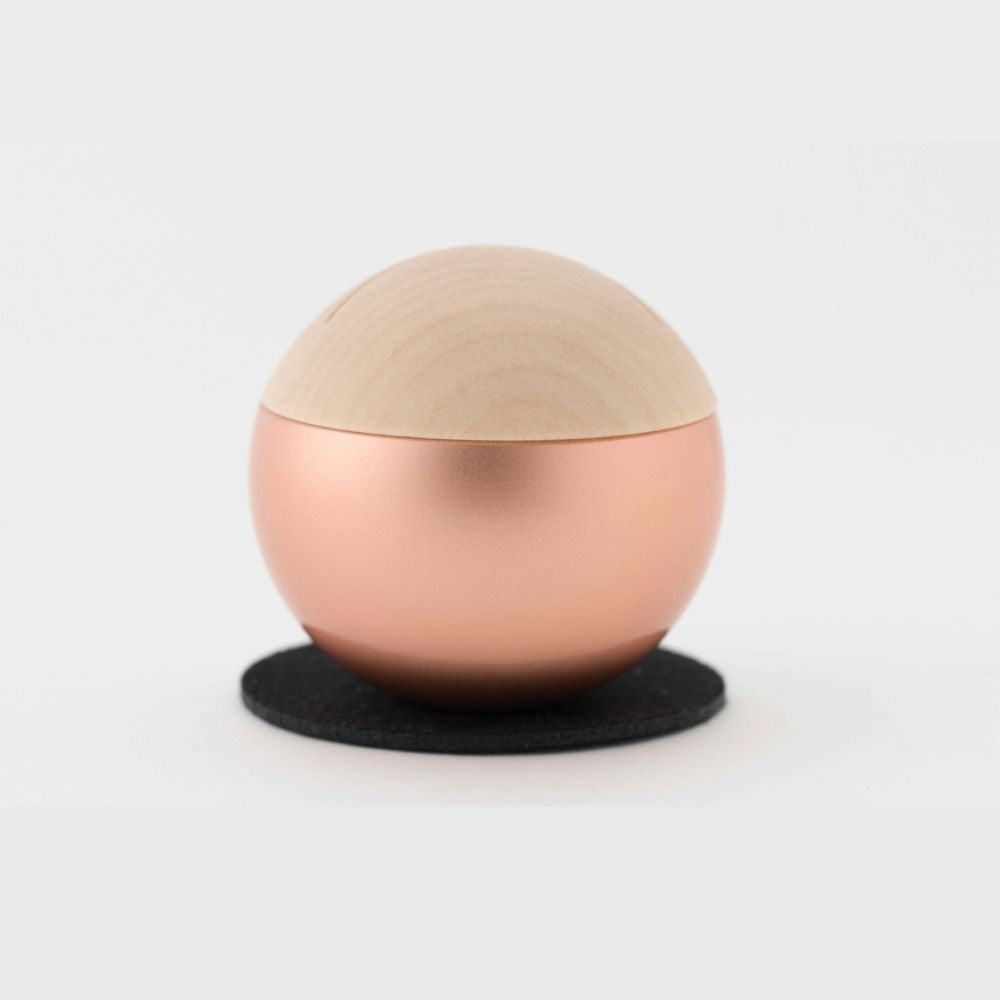 ミニ骨壷|ピクチュアリ・スフィア|ピンク(真鍮製・写真立てタイプ)（日本製）