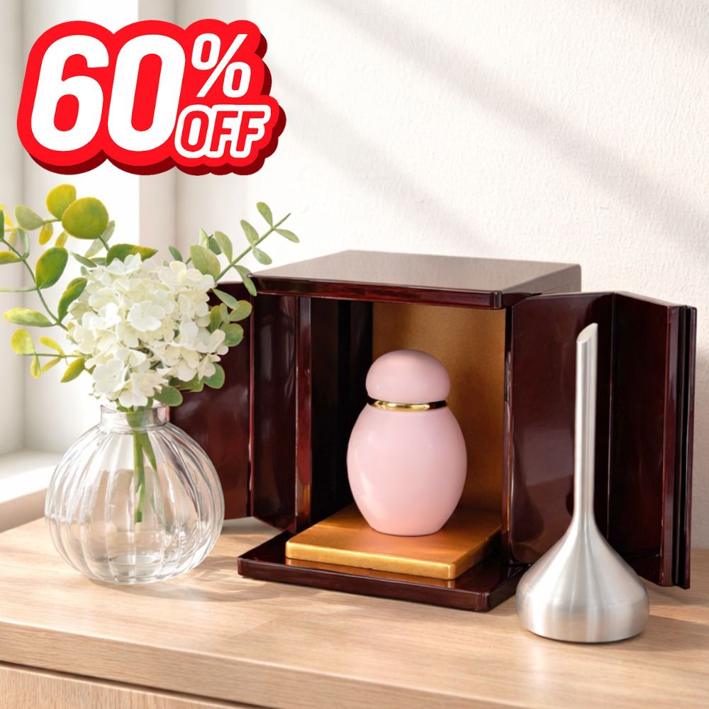 ミニ仏壇|祈りの小箱・茜　厨子タイプ小（日本製・漆仕上げ）