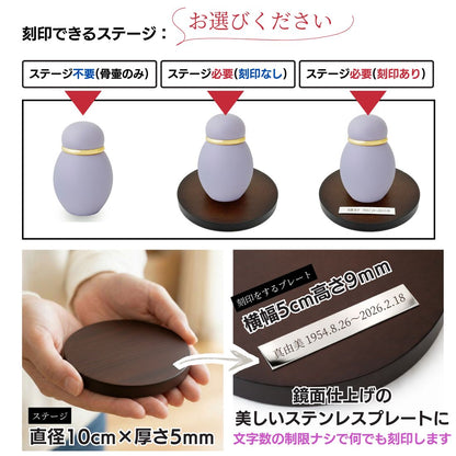 刻印は鏡面仕上げのステンレス製のプレートへお入れします。