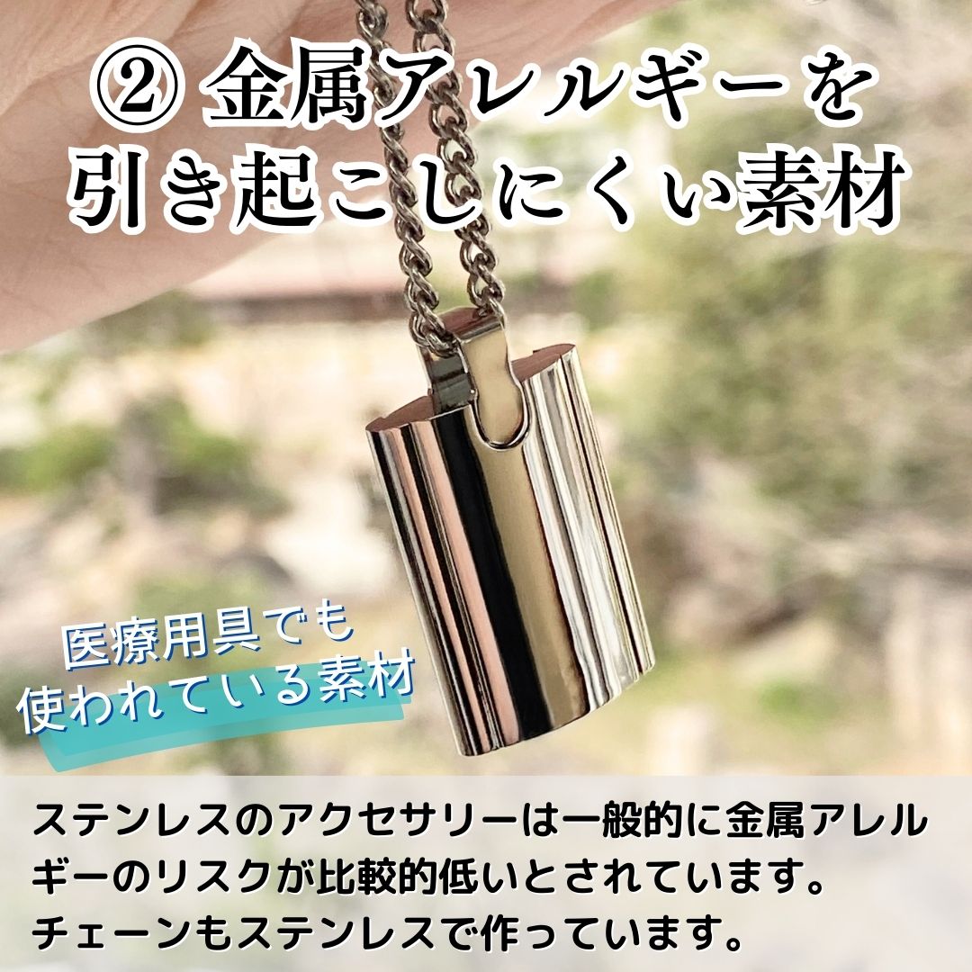 遺骨ペンダント ARK アーク(金属アレルギーを引き起こしにくいステンレス製 SUS316L)（日本製）