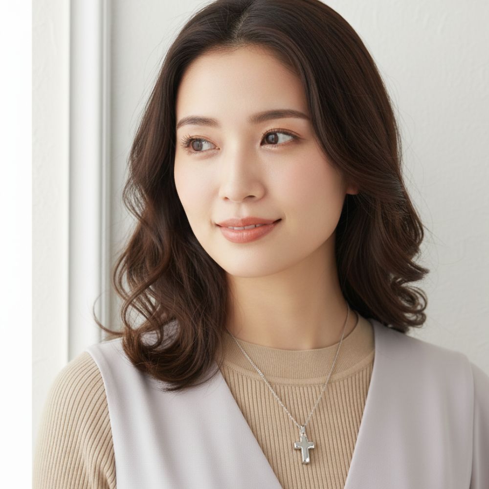 遺骨ペンダント|クロス・シルバー925（日本製）カロート®ペンダント