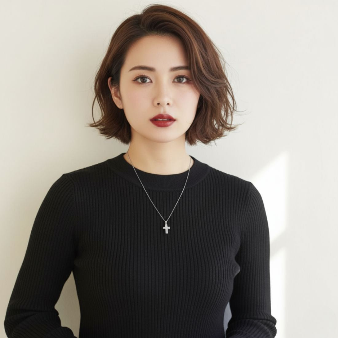 遺骨ペンダント|クロス(ホワイトゴールド18金)（日本製）