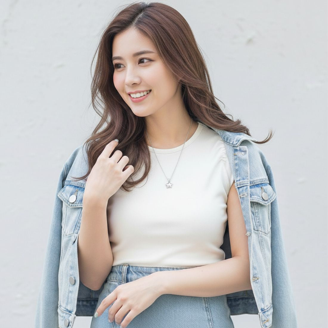 遺骨ペンダント|星(ホワイトゴールド18金)（日本製）