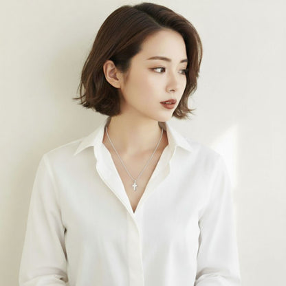 遺骨ペンダント|クロス(ホワイトゴールド14金)（日本製）