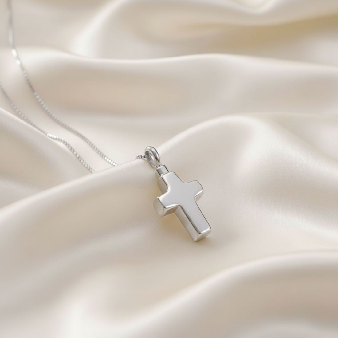 遺骨ペンダント|クロス(ホワイトゴールド14金)（日本製）カロート