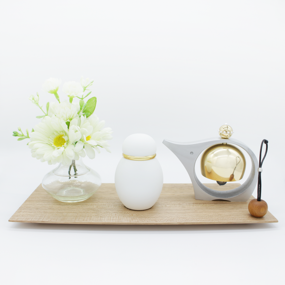 ミニ仏壇セット|小さな祈りのステージ(飾り台ナチュラルセット)お名前刻印サービス付き