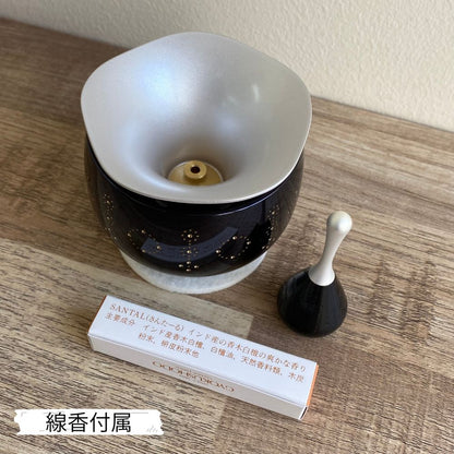 おりん|虹シリーズ|リンセンスRINCENSE・柄入り(墨色)|おりん・お線香立て（日本製）
